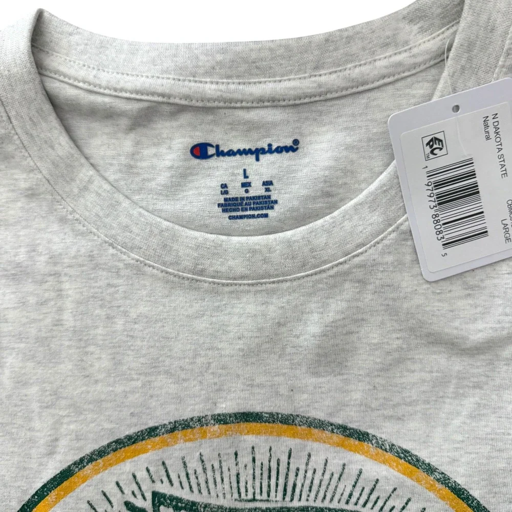Champion NDSU Bison T-Shirt Unisex Large Gray New North Dakota State Graphic Tee - Picture 7 of 10